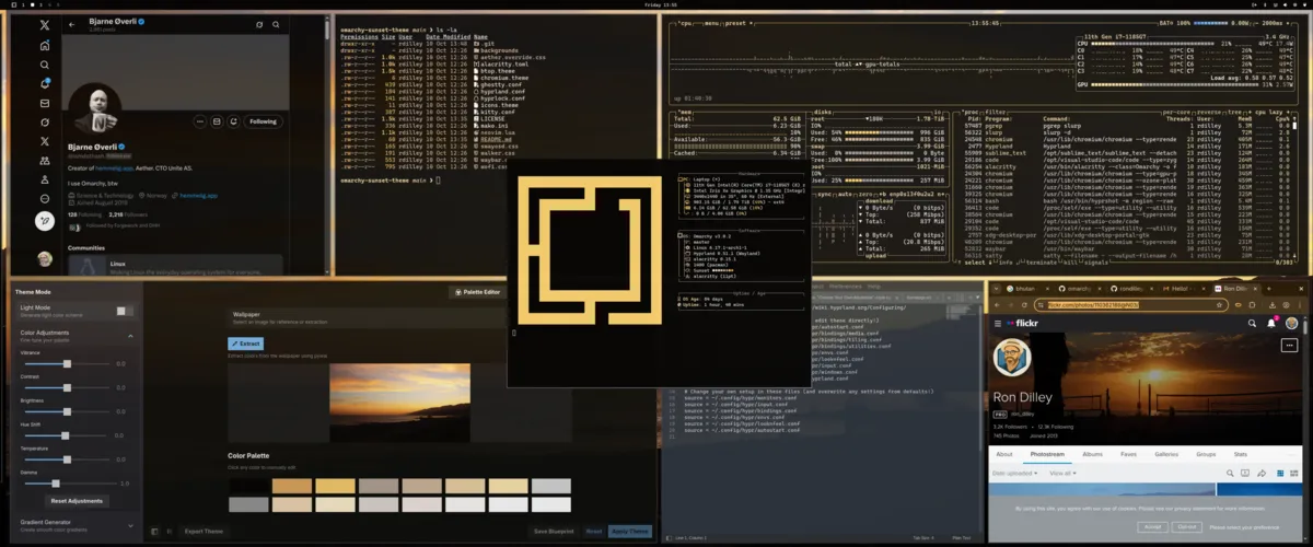 Sunset theme screenshot
